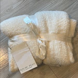 Barefoot Dreams CozyChic Rib Trim Throw Cream